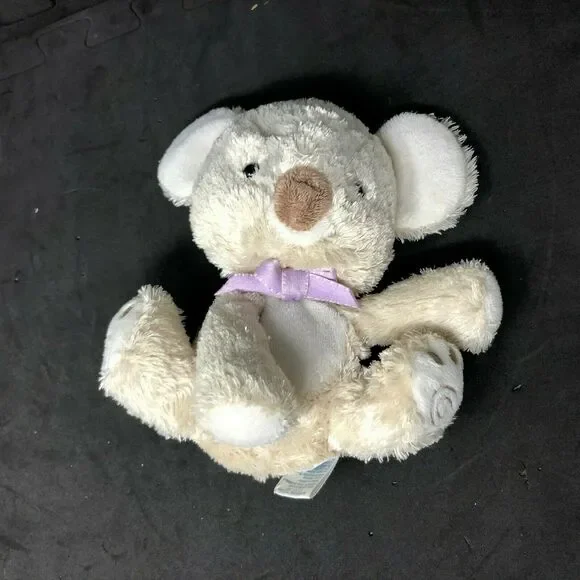 Carters Child of Mine Koala Bear Plush Cream Stuffed 6" Teddy Purple Bow 88879